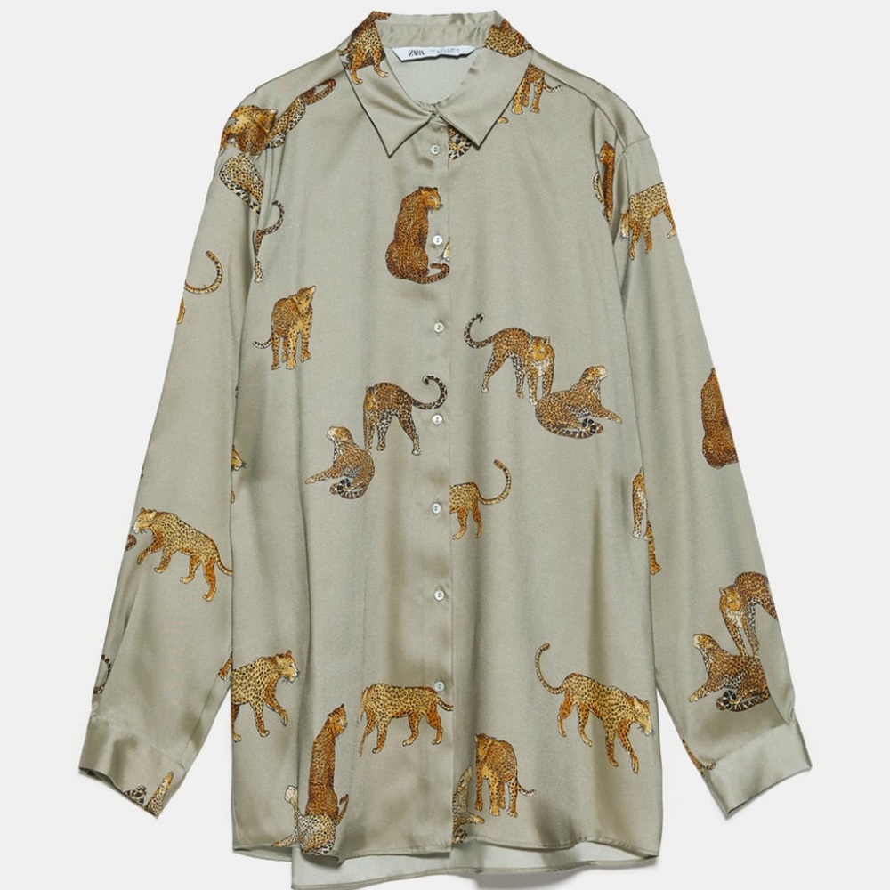 Zara large silky button down